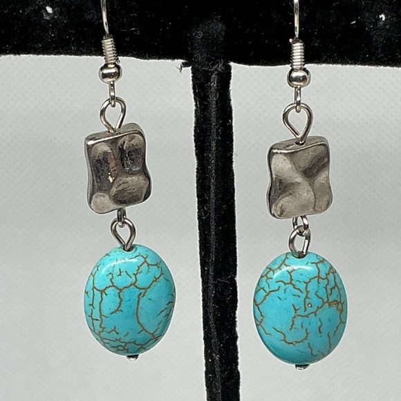 Vintage Boho Southwestern Earrings Lot Beaded Enamel Fringe Dangle Silver Tone - Picture 2 of 5